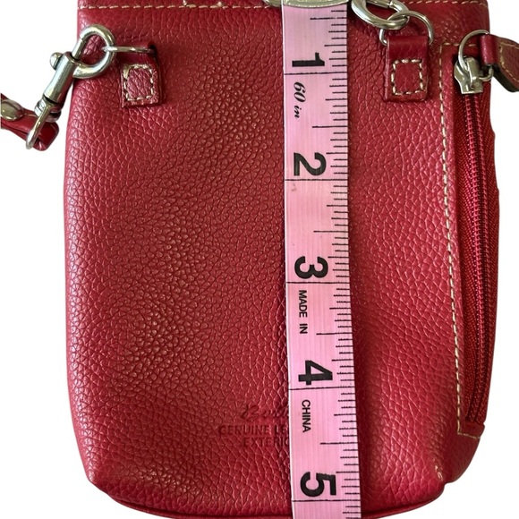 Buxton Genuine Leather Crossbody Mini Bag Wallet Purse Red Removable strap NWT - Picture 8 of 9